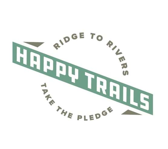 Logo that reads Ridge to Rivers "Happy Trails" Take the Pledge