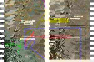 Map indicating trail closure and temporary alternate route for Homestead Trail.